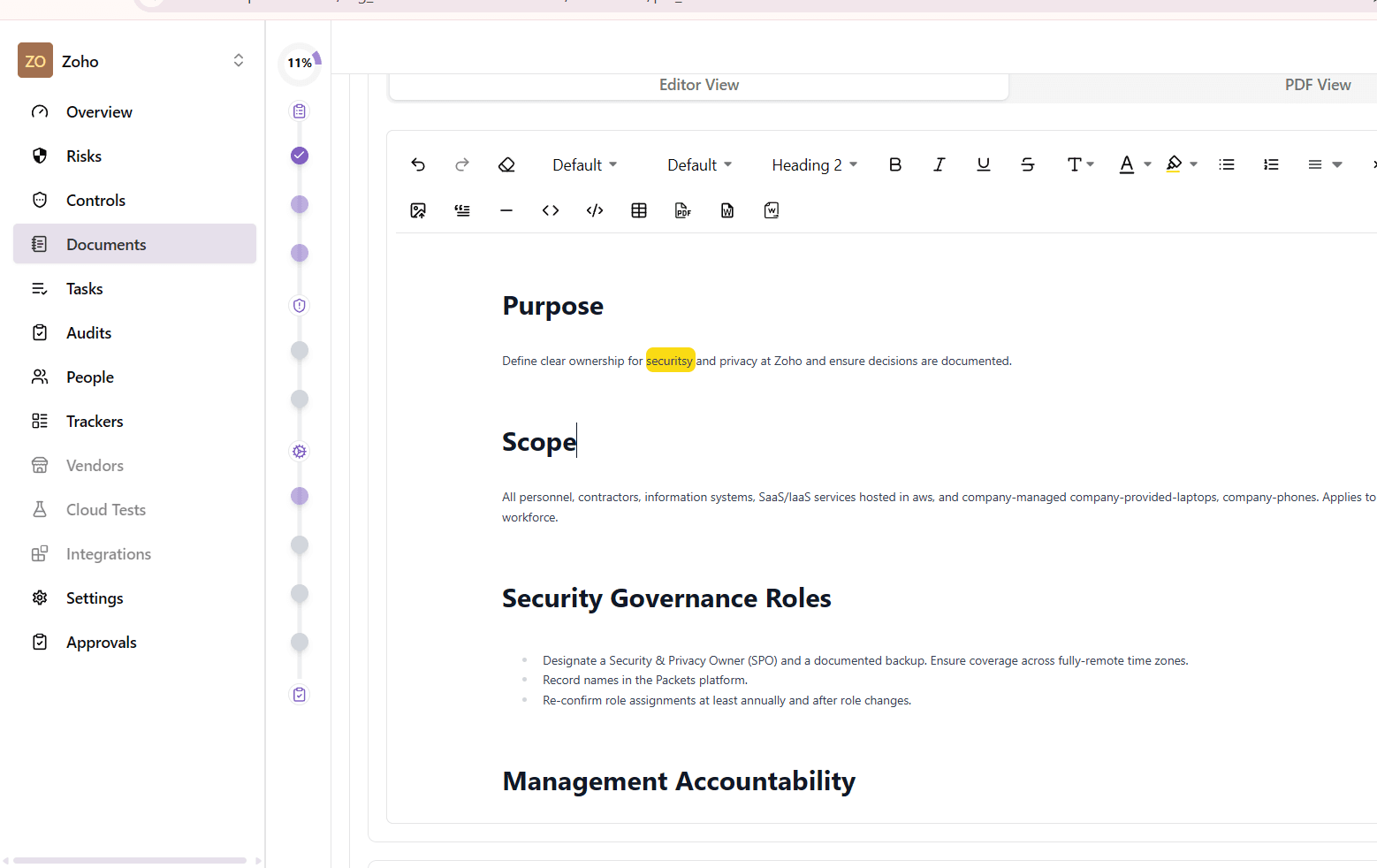 Continuous monitoring